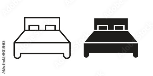 Bed icon vector. EPS 10 editable vector bundle