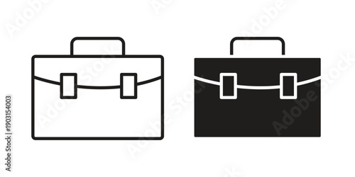 Briefcase icon vector. EPS 10 editable vector bundle