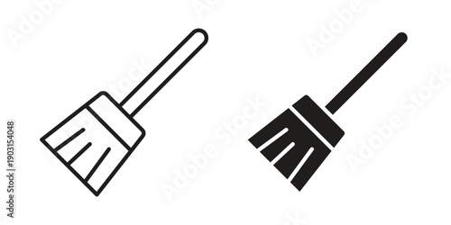 Broom icon vector. EPS 10 editable vector bundle
