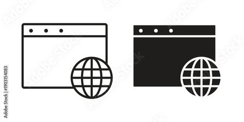 Browser icon vector. EPS 10 editable vector bundle