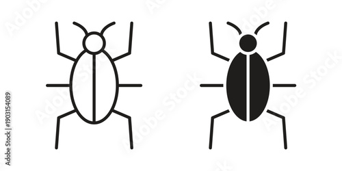 Bug icon vector. EPS 10 editable vector bundle