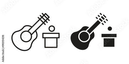 Busking icon vector. EPS 10 editable vector bundle