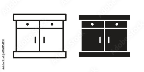 Cabinet icon vector. EPS 10 editable vector bundle