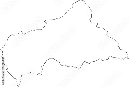 Central Africa Republic Map Outline Vector Transparent Background Vector