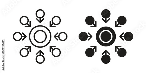 Centralized icon vector. EPS 10 editable vector bundle