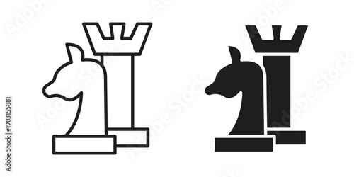 Chess icon vector. EPS 10 editable vector bundle
