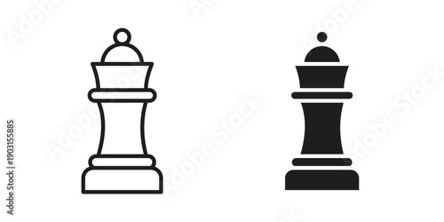 Chess queen icon vector. EPS 10 editable vector bundle