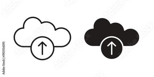 Cloud upload icon vector. EPS 10 editable vector bundle