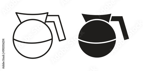 Coffee pot icon vector. EPS 10 editable vector bundle