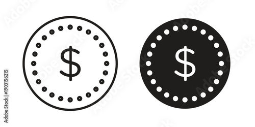 Coin icon vector. EPS 10 editable vector bundle