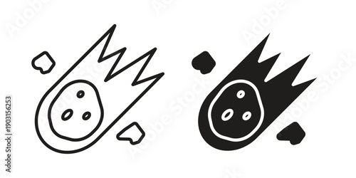 Comet icon vector. EPS 10 editable vector bundle