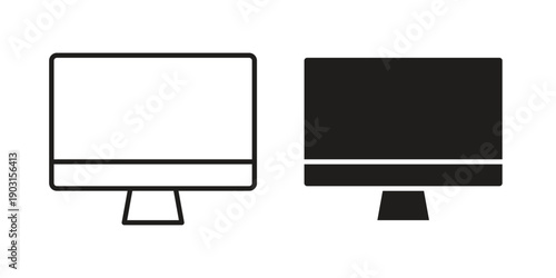 Computer screen icon vector. EPS 10 editable vector bundle