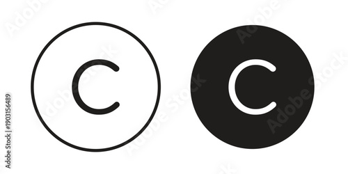 Copyright icon vector. EPS 10 editable vector bundle