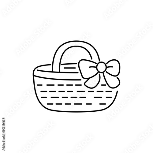 かごバッグをモチーフにした春アイコン