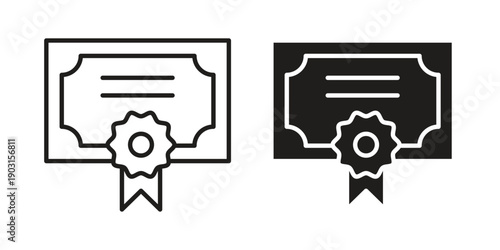 Diploma icon vector. EPS 10 editable vector bundle