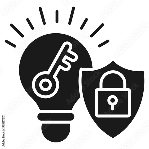 Intellectual Property Glyph Icon Vector Illustration