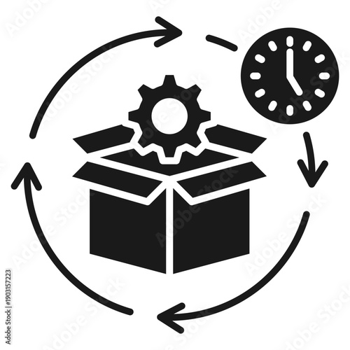 Product Lifecycle Glyph Icon Vector Illustration