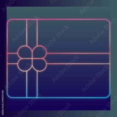 Neon Gift Box Illustration, Present Design, Holiday Packaging, Celebration Graphic, Festive Artwork