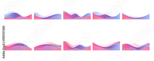 Abstract Modern Gradient Wavy Border Decoration Set