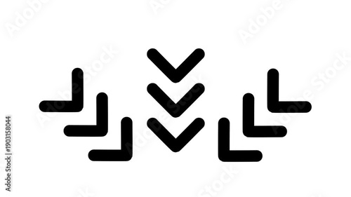 Animated arrows, downward arrow animation with white background.