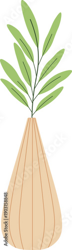 Interior greenery decoration. Fresh plant branch icon