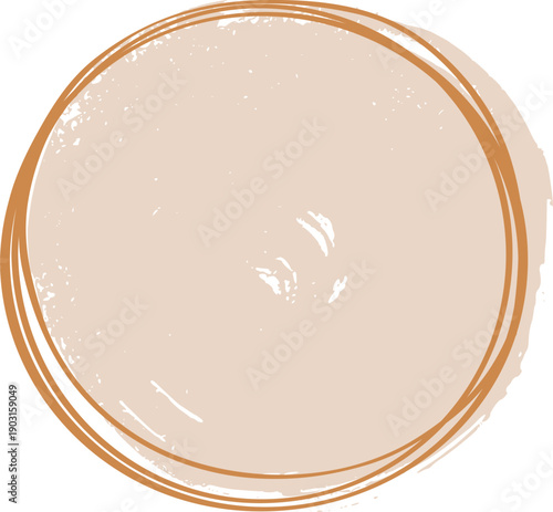 Golden round frame in vintage wedding design style