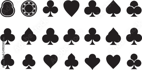 Playing Card Suit Icons Collection