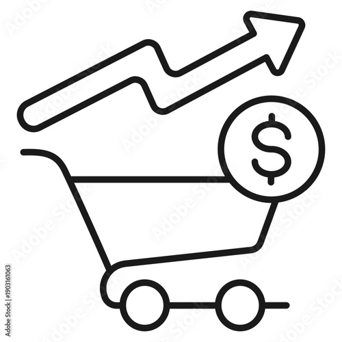 Upsell Opportunities Outline Icon Vector Illustration