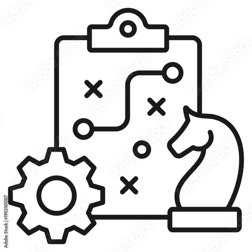 Strategy Roadmap Outline Icon Vector Illustration