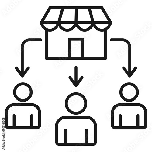 Segmentation Outline Icon Vector Illustration