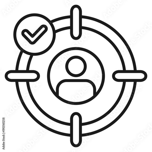 Target Audience Outline Icon Vector Illustration