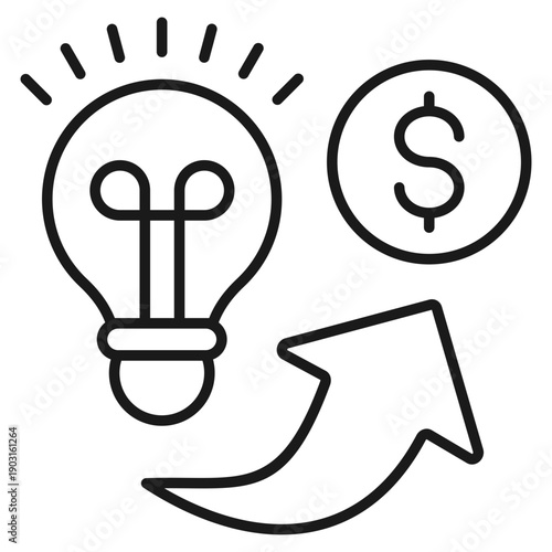 Entrepreneur Outline Icon Vector Illustration