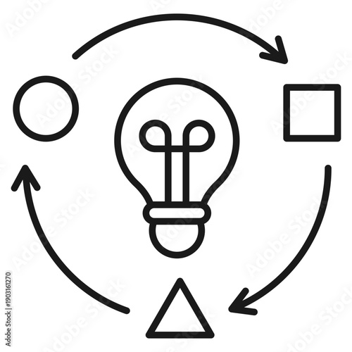 Transformation Outline Icon Vector Illustration