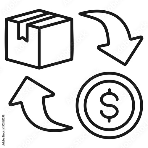 Selling Outline Icon Vector Illustration