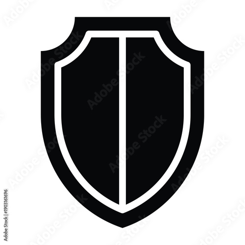 Shield Vector Icon, User Interface Related Solid Style Vector Icon.