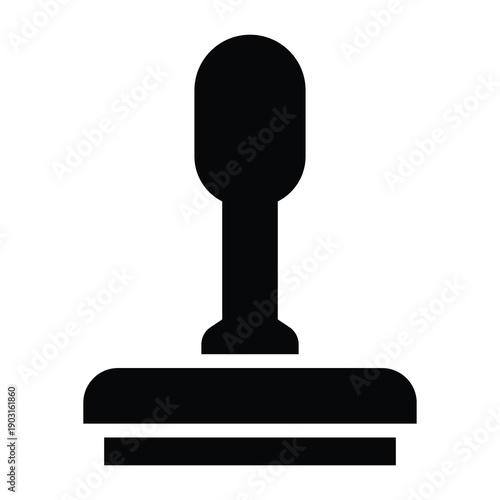 Rubber Stamp Vector Icon, User Interface Related Solid Style Vector Icon.