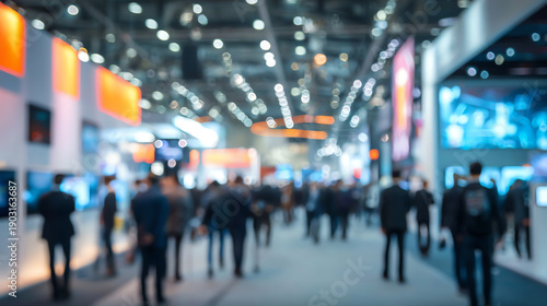 Wallpaper Mural A bustling exhibition hall filled with blurred figures, showcasing the energy of industry events and networking opportunities. Torontodigital.ca