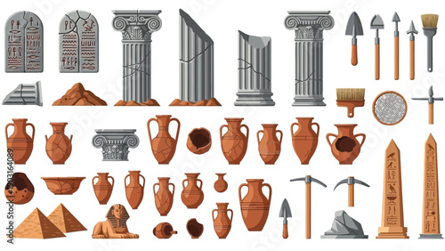 Explore a diverse set of ancient civilization artifacts, archaeological discovery tools, and historical relics for cultural and educational projects
