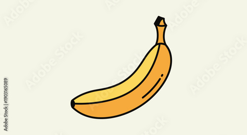 Minimalist yellow banana illustration depicting ripe fruit a simple healthy snack cartoon drawing