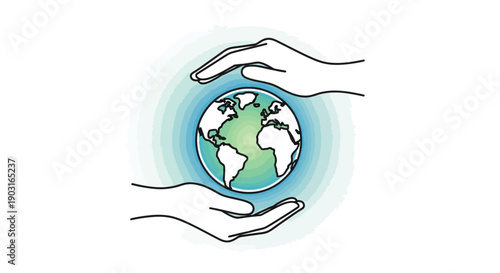 Global hands protecting our fragile planet symbolizing environmental stewardship and sustainable