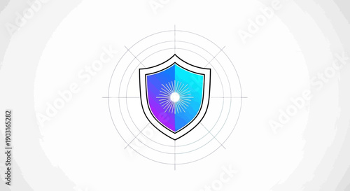 Modern digital security shield icon representing robust data protection and internet safety