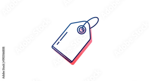 Stylish outline price tag symbol for retail sales and promotions on white background