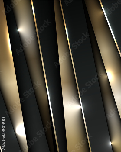 luxury black and gold abstract background with sharp metallic planes and dramatic lighting for premium corporate design
