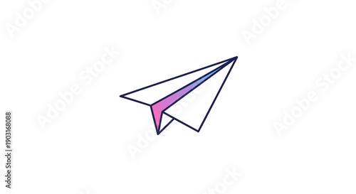 Colorful Gradient Paper Airplane Icon for Modern Digital Communication and Creative Design