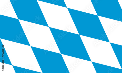 Bavaria Lozenge Flag Vector Illustration (Rautenflagge). Bavarian state flag with white and blue diamond pattern (lozenges).