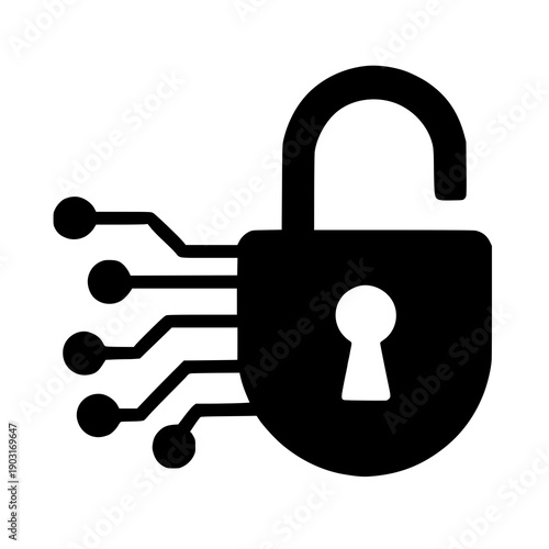 A digital padlock symbolizing security and encryption in technology systems.
