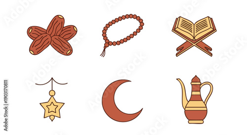 Earth Tone Rahl Symbols for Ramadan