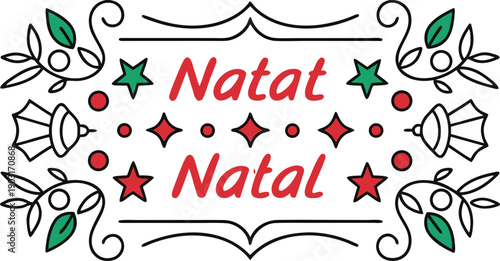 Christmas holiday design illustration. Natal festive celebration design. Christmas winter season design. Holiday decoration christmas design. Christmas tree festive design. Christmas gift holiday