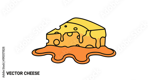 Delicious melting cheese vector illustration a tasty graphic design element perfect for food