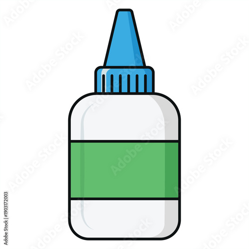 Adhesive Bond: A detailed illustration of an adhesive bottle, showcasing its design and intended use for various projects and tasks.